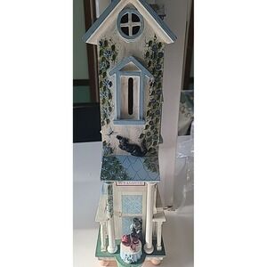 VTG NOS Kathy Hatch Decorative Hand Painted Cute Cat Theme Butterfly House 17 "‎